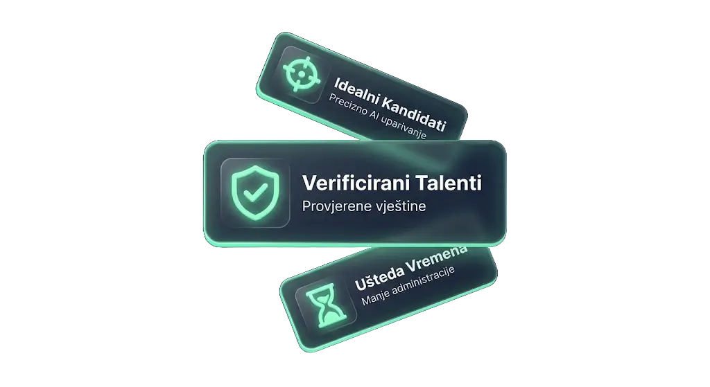 Prikaz prednosti platforme za studentske poslove: idealni kandidati, verificirani talenti i ušteda vremena.