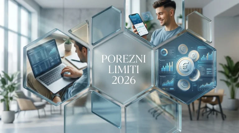 Moderni Brutal Glass kolaž za porezne limite studenata 2026.