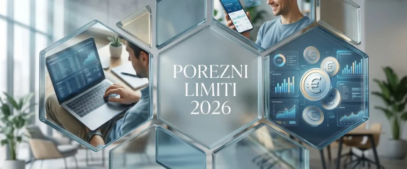 Moderni Brutal Glass kolaž za porezne limite studenata 2026.
